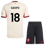 Günstige Fußballtrikots Liverpool Gakpo 18 Kinder Auswärtstrikot 2025-26 Kurzarm